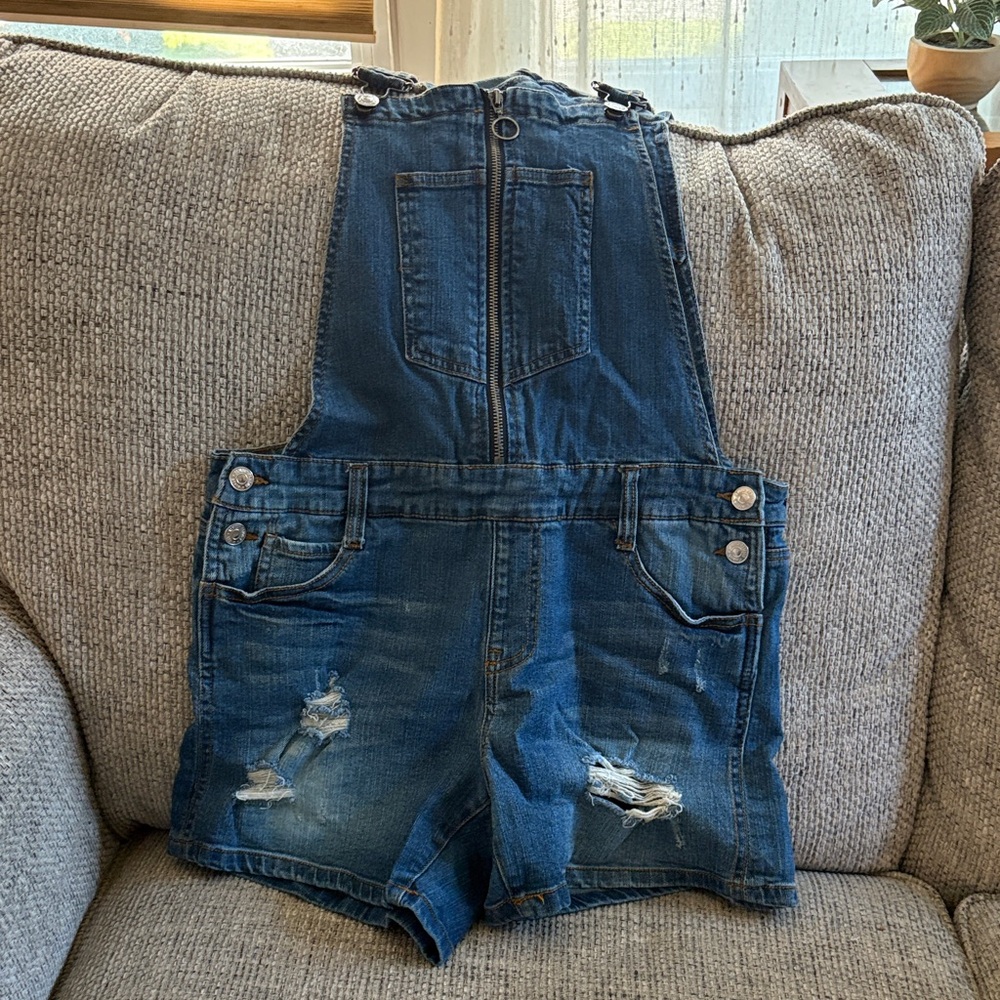 Almost Famous Blue Denim Overalls